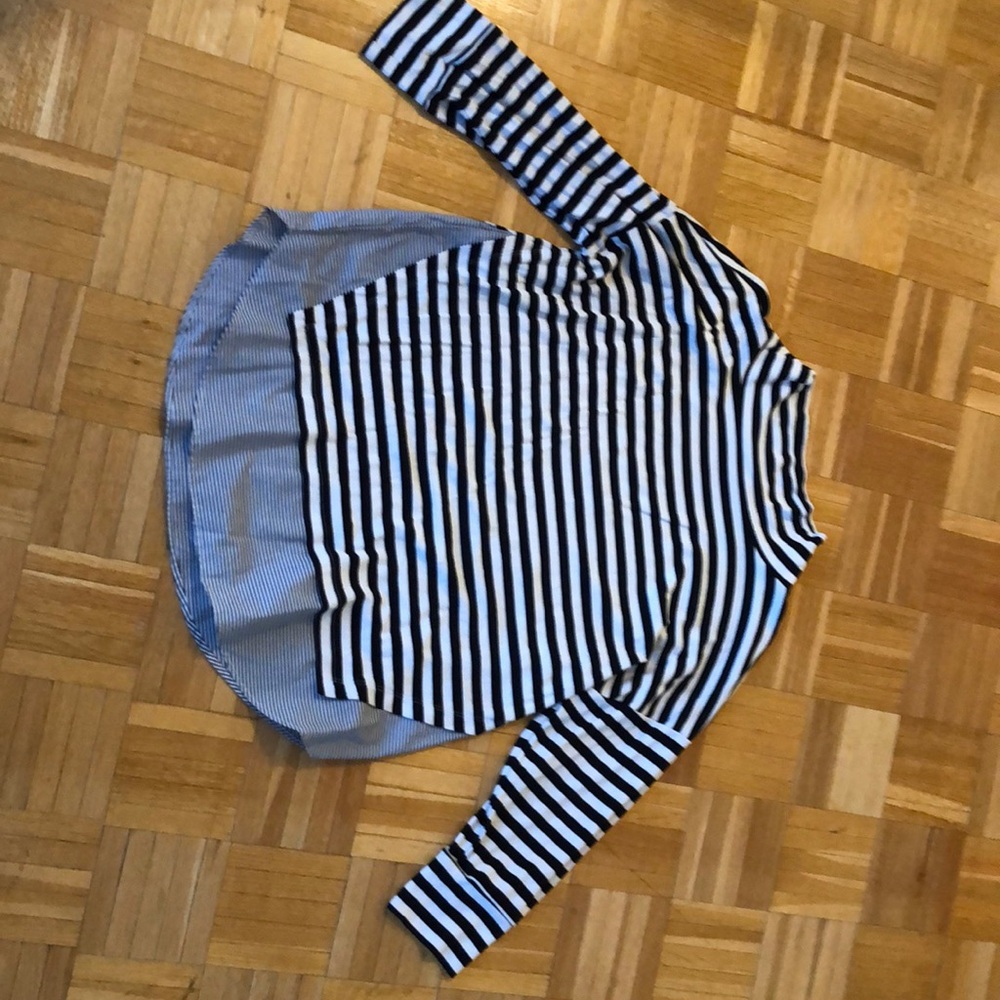 Loft size M black&white long sleeve strip top. Worn twice
